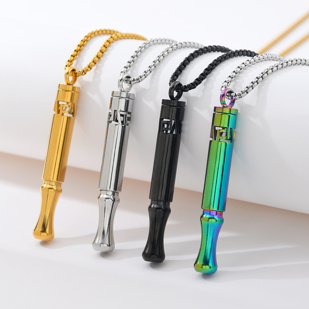 Trendy Geometric Pattern Meditation Necklace with Aromatherapy Pendant
